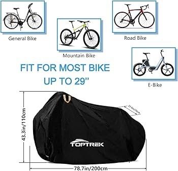 Bike Cover, Bike Covers for Outside Storage, 210T Outdoor Waterproof Bicycle Cover with Lock Holes, Anti Rain UV Bike Covers with Storage Bag for Mountain Bike, Road Bike