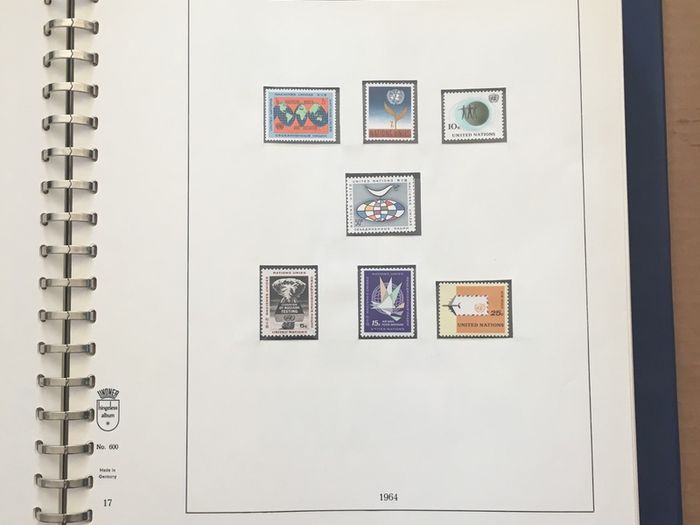 1951-1980s United Nations Stamp Collection Mint Never Hinged (MNH) in Lindner Pages housed in album (60 images showing contents)
