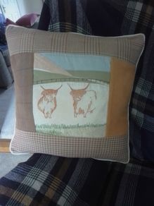 Vintage style Donegal tweed  hand made cushion cover