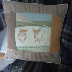 Vintage style Donegal tweed  hand made cushion cover
