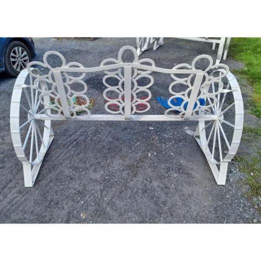 Cart Wheel Bench With Tractor Seats KAS1360