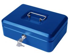 Metal Cash Box / 2 Keys /  Blue