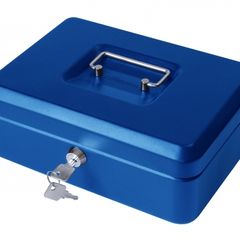 Metal Cash Box / 2 Keys /  Blue