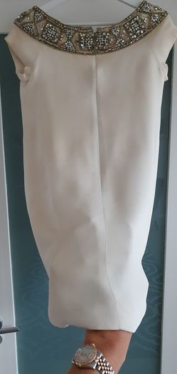 MARCHESA 100% silk mini dress with jewel encrusted scooped neck Sz 10 - Rrp 495 USD