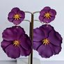 Aubergine & Gold Double Drop Primrose Earrings Image 7