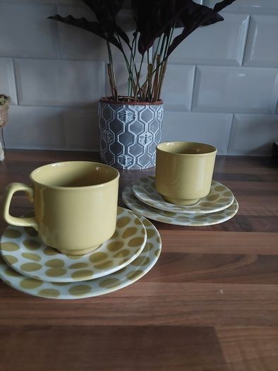 Tams mid century tea cups and side plates