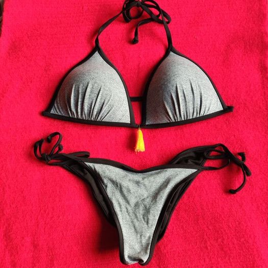 Grey Ruched bum Bikini, size M