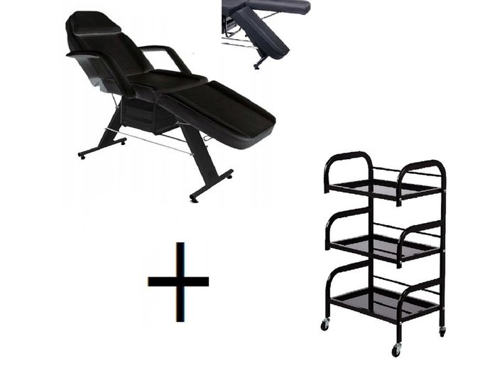 Beauty Bed With Drawers plus trolley/shelf