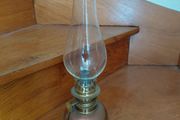 Antique French petit oil lamp copper/brass works