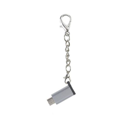 Aluminum Alloy OTG Micro USB (Male) to USB-C (Female) QC 3.0 Charger & Sync Adapter with Keychain (Brand New/Warranty)