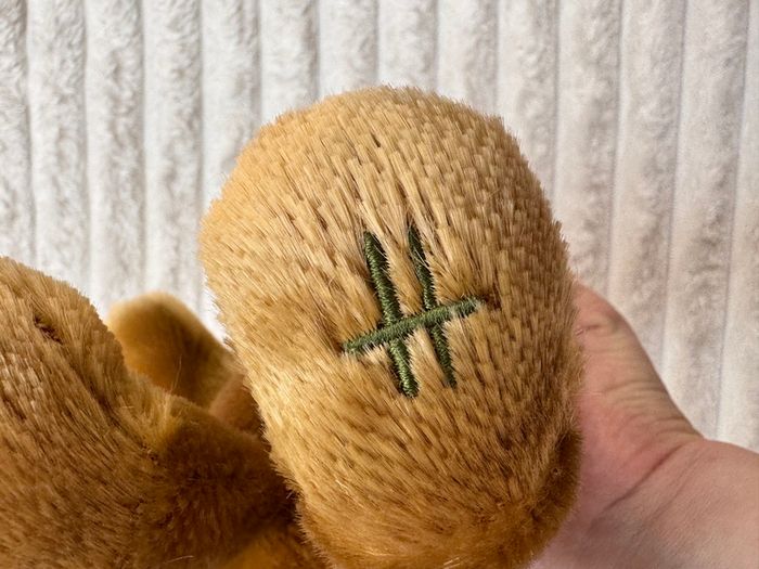 Harrods Knightsbridge Bear Green Bow Plush approx. 27 cm. Used Please see photos
