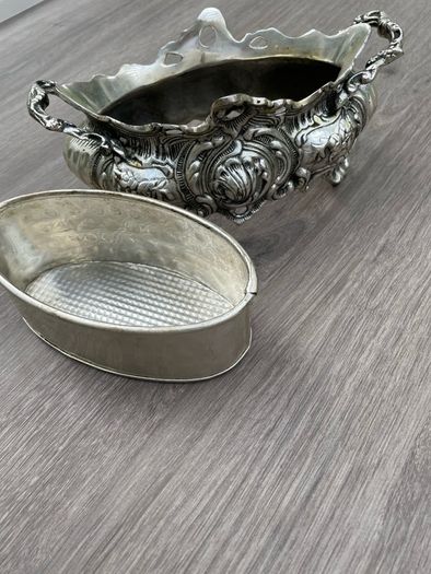 Vintage Ornate Silver Plated Style Jardiniere Centrepiece with Removable Liner