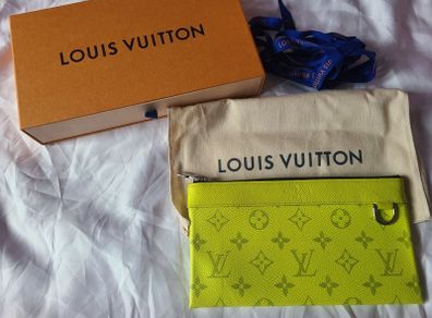 Authentic Louis Vuitton Discovery Pochette in Neon Yellow