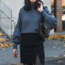 Bershka Grey High Neck Sweater Jumper Size XS Image 2
