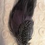 Vintage Style   Feather Hair Clip with Diamante Leaf Spine Image 3