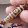 Antique 4 Eyes Himalayan Tibetan Agate With African Carnelian & Lapis Necklace Image 4
