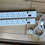 Desk Cable Management Bundle: SANODESK Tray + 2  6-Way Power Strips Image 3