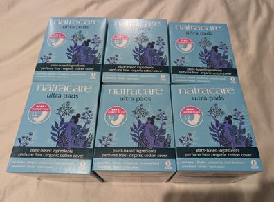 Natracare ultra super plus cotton sanitary pads - new in unopened boxes