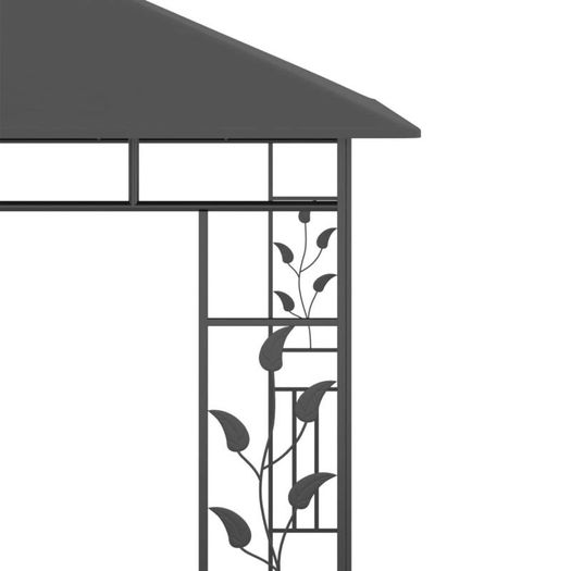 Gazebo with Mosquito Net and String Lights 3x3x2.73 m Anthracite 180 g/sq.m