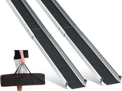 2pcs Telescopic Wheelchair Ramps 835 152cm Gardhom Portable Adjustable ...