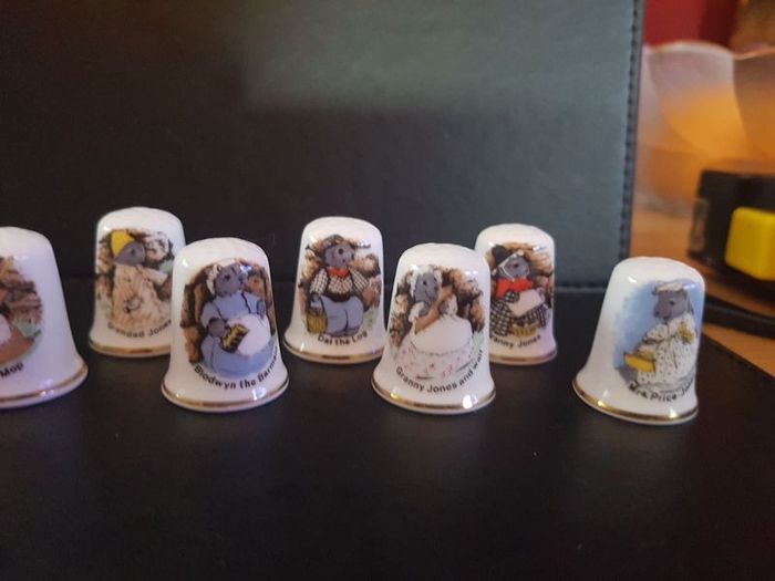 Collection of Thimbles Animals doing Household Chores