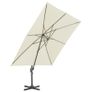 Cantilever Umbrella with Aluminium Pole 300x300 cm Sand Image 4