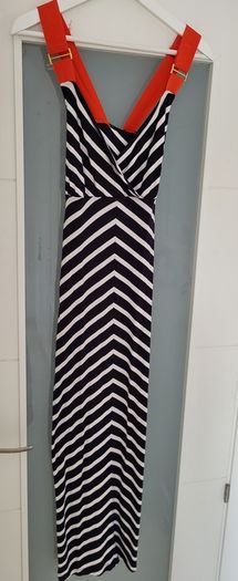 TED BAKER navy white striped red criss cross straps Sz 3 (Fit 10-12UK)