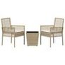 Garden Bistro Set 3 pcs Beige Poly rattan Image 5