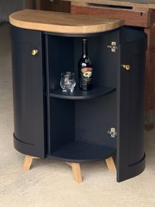 Modern Handmade HalfMoon Drinks Cabinet