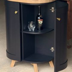 Modern Handmade HalfMoon Drinks Cabinet