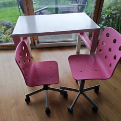 Ikea kids desk and two chairs