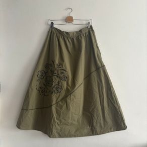 V by Very Women's Khaki and Green Skirt