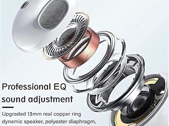 Wireless Headphones, Wireless Earbuds 3D HiFi Stereo Headphones Noise Cancellation in-Ear Built-in Mic with Charging Case, IPX6 Waterproof