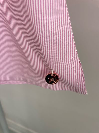 top pink & white short sleeve top size 8
