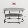 Coffee table with 2 shelves concrete grey Image 4
