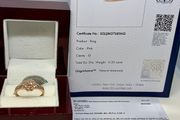Gold 9K (375) Rose Gold SGL Certified Pink Diamond Cluster Ring.