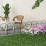 Metal Decorative Outdoor Picket Fence Panels Set of 8, Black Image 4