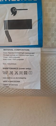 Dormeo Memory Foam Mattress Topper   Model: Dormeo Octaspring Body Zone Cooling Mattress Topper