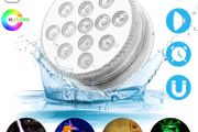 13-LED Submersible Light RGB Multicolor Light IP68 Waterproof with RF Remote Control Decoration Light for Dining Table Vase Base Fish Tank Swimming Pool