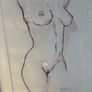 framed nude watercolour drawing signed Image 7
