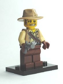 Lego col01-16 Cowboy, Series 1 (Complete with Stand and Accessories)