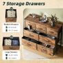 Chest of Drawers for Bedroom with 7 Drawers, Fabric Storage Drawer, Tall Brown Hallway Storage Unit Image 2