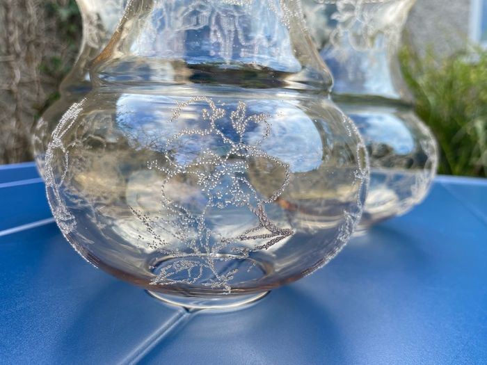 3 vintage glass light shades