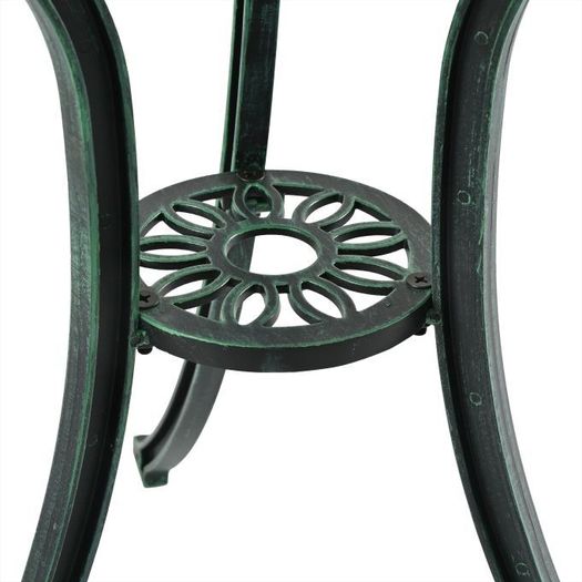 French Country Style Cast Aluminium Bistro Set Deep Forest Green