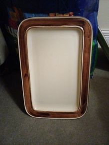 Kerry Ironstone  Cream & Brown large  Dish 33cm x 22cm