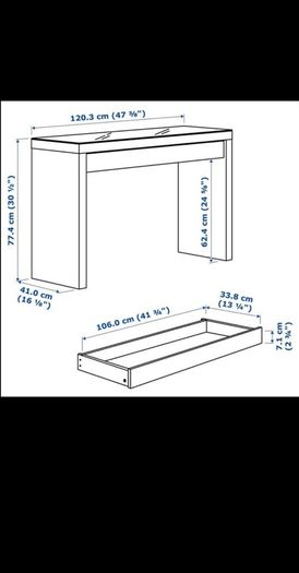 Dressing table with mirror, lights and stool