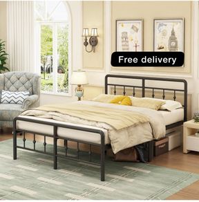 Double Bed Frame 4ft6 with Headboard and Footboard