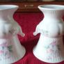 Pair Of Aynsley Little Sweetheart Pattern Two Handled Bone China Gold Gilt Vases Made In England Image 6