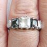 Vintage Sterling Silver 925  5-Stone Ring: Sapphire & Cubic Zirconia size P - 4,3g Image 7