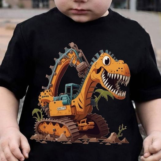 Dinosaur Excavator Element Print T -shirt